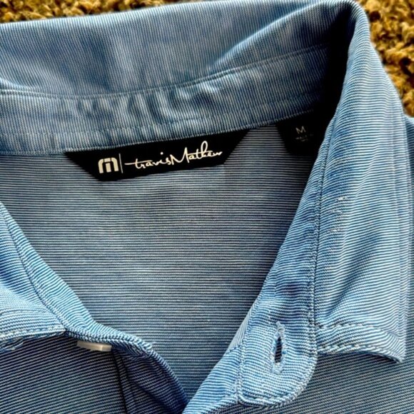 Travis Mathew Medium Blue Golf Polo Shirt - Picture 2 of 8